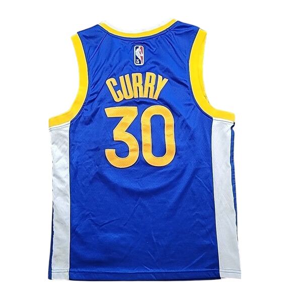 Rare Nike Warriors Stephen Curry #30 Icon Edition Youth Med Blue Jersey EUC 50 - Picture 3 of 11